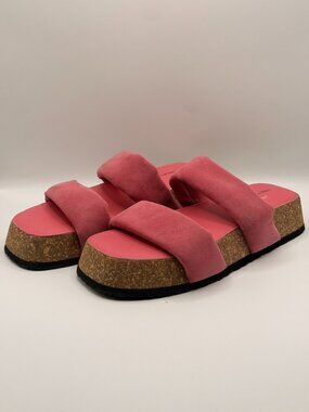 FREE PEOPLE Womens Fairmont Platform Slide Sandal In Watermelon Sz 9